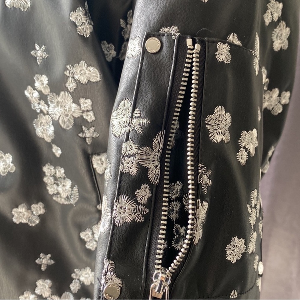 Michael Kors Black Floral Bomber Jacket - Picture 4 of 8